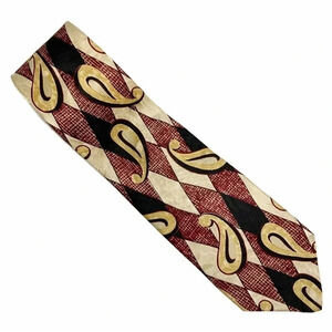 2/$30 ROBERT TALBOTT Burgundy Paisley Silk Tie & Pocket Square